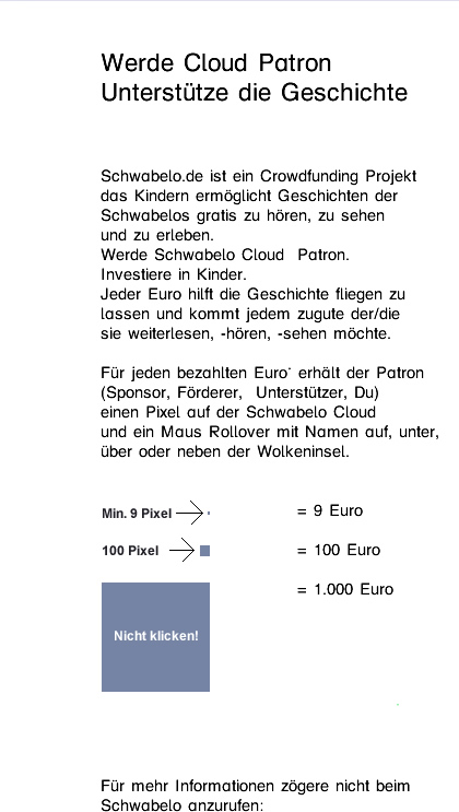 werde cloud patron und unterstütze die abenteuer des schwabelo.